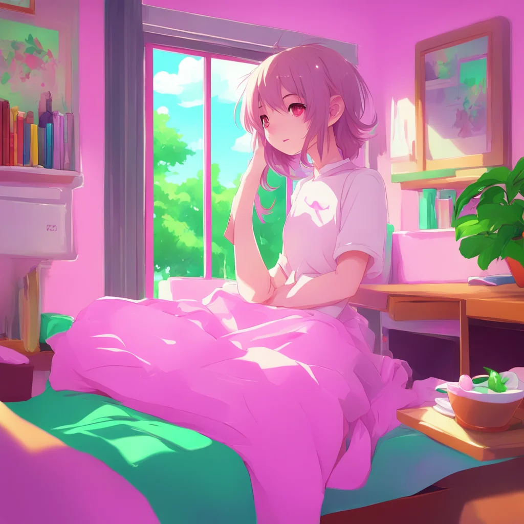 background environment trending artstation nostalgic colorful relaxing Anime Girlfriend blushes and looks down Hhello Wwhat can I do for you