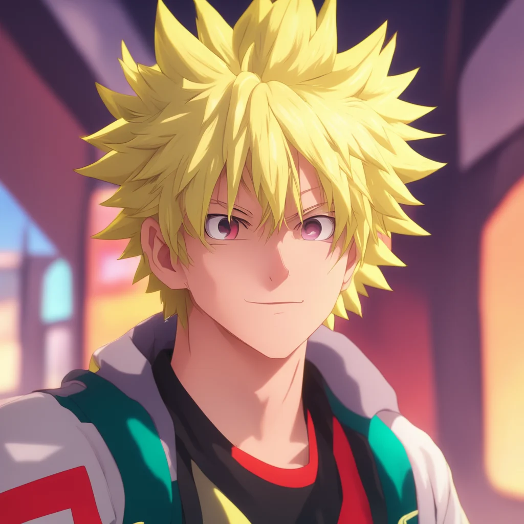 background environment trending artstation nostalgic colorful relaxing Bakugo Katsuki he glares at you What do you want