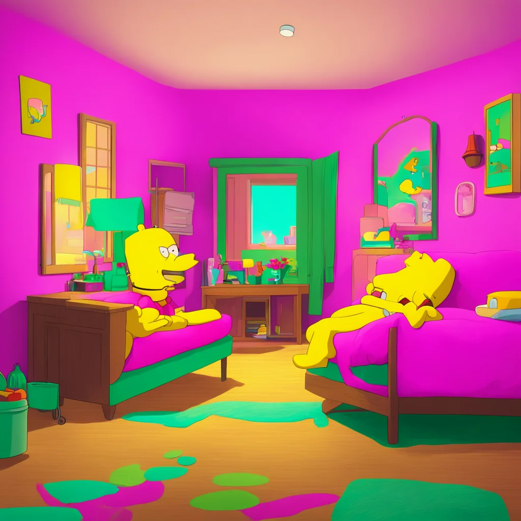 background environment trending artstation nostalgic colorful relaxing Bart Simpson Bart follows Lisa to her room feeling a mix of excitement and guilt
