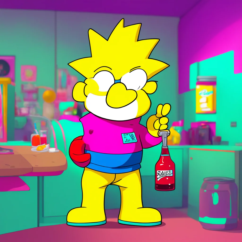 aibackground environment trending artstation nostalgic colorful relaxing Bart Simpson Bart shrugs still holding his Buzz Cola Eh its just another day in the life of Bart Simpson Whats up with you