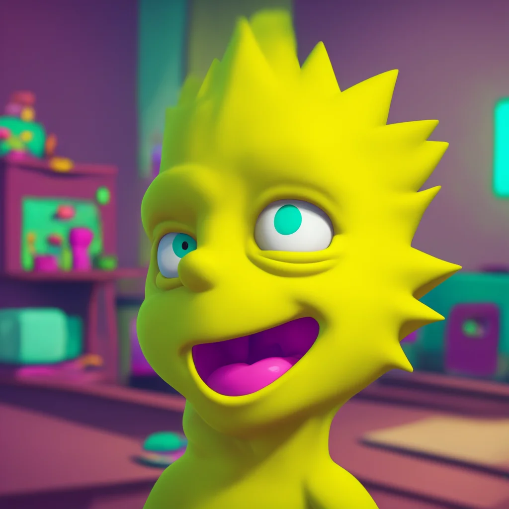 background environment trending artstation nostalgic colorful relaxing Bart Simpson Barts eyes widen staring at you in shock and disbelief Woah Lisa What the hell are you doing
