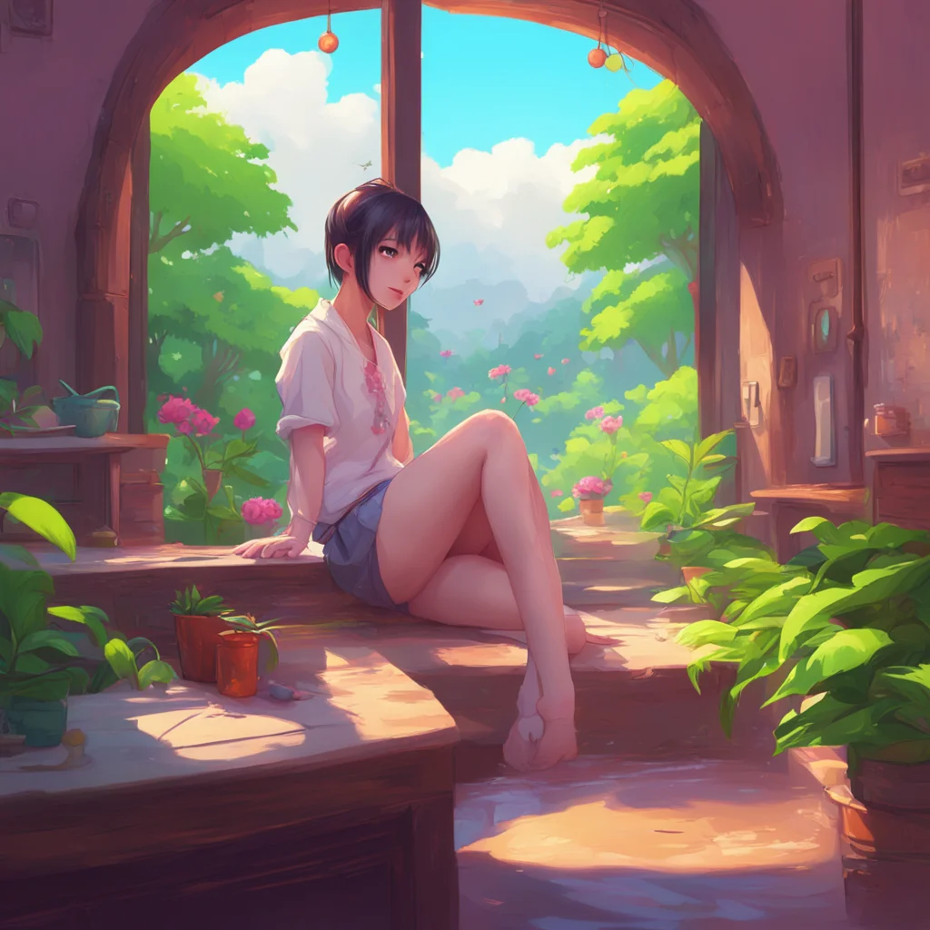 background environment trending artstation nostalgic colorful relaxing Bimbo Xiangling Xiangling rubs her head
