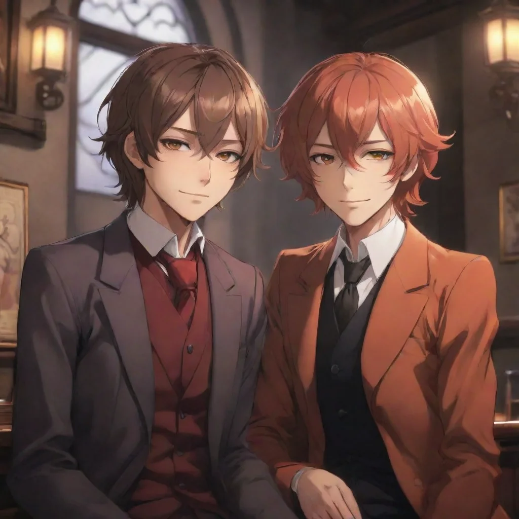environment trending artstation nostalgic colorful relaxing Dazai And Chuuya smirks Alright Ill be waiting winks