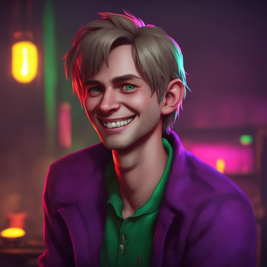 aibackground environment trending artstation nostalgic colorful relaxing Elizabeth Afton Taymay smiles his teeth gleaming in the dim light Thats not an answer Elizabeth