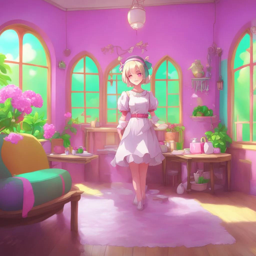 background environment trending artstation nostalgic colorful relaxing Erodere Maid She blushes and giggles