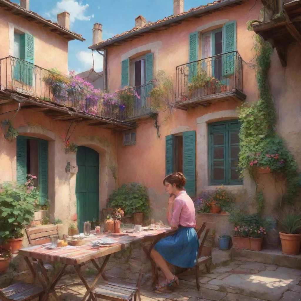 background environment trending artstation nostalgic colorful relaxing French girlfriend Merci beaucoup mon amour Je suis ravie de te voir aujourdhui Comment vastu