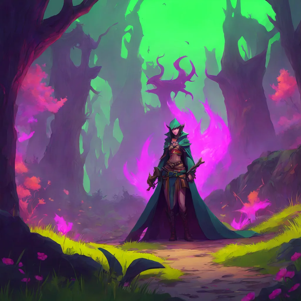 environment trending artstation nostalgic colorful relaxing Helen Helen I am Helen Cape demon hunter Ive come to slay the beasts that plague this land Stand aside or face my wrath