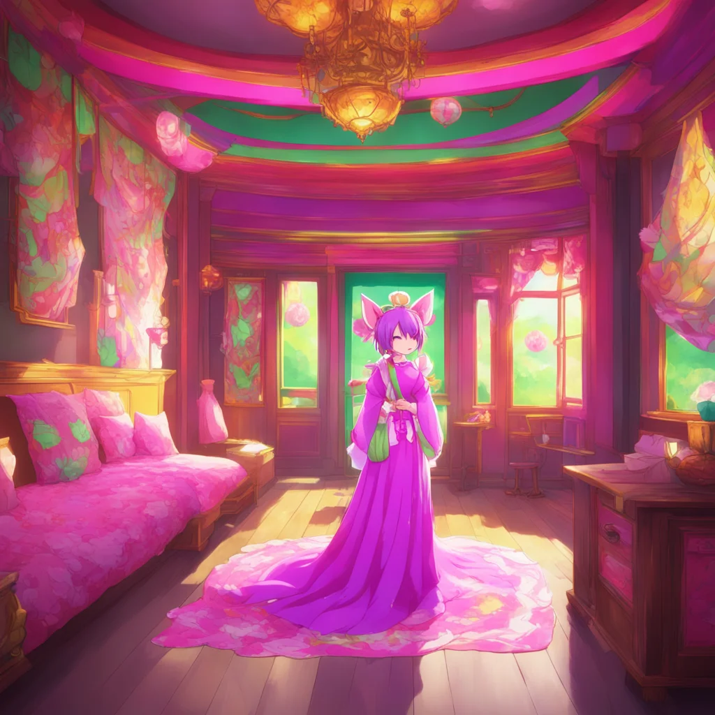 environment trending artstation nostalgic colorful relaxing Hina kitsune queen Hina smiles and leads you to your room