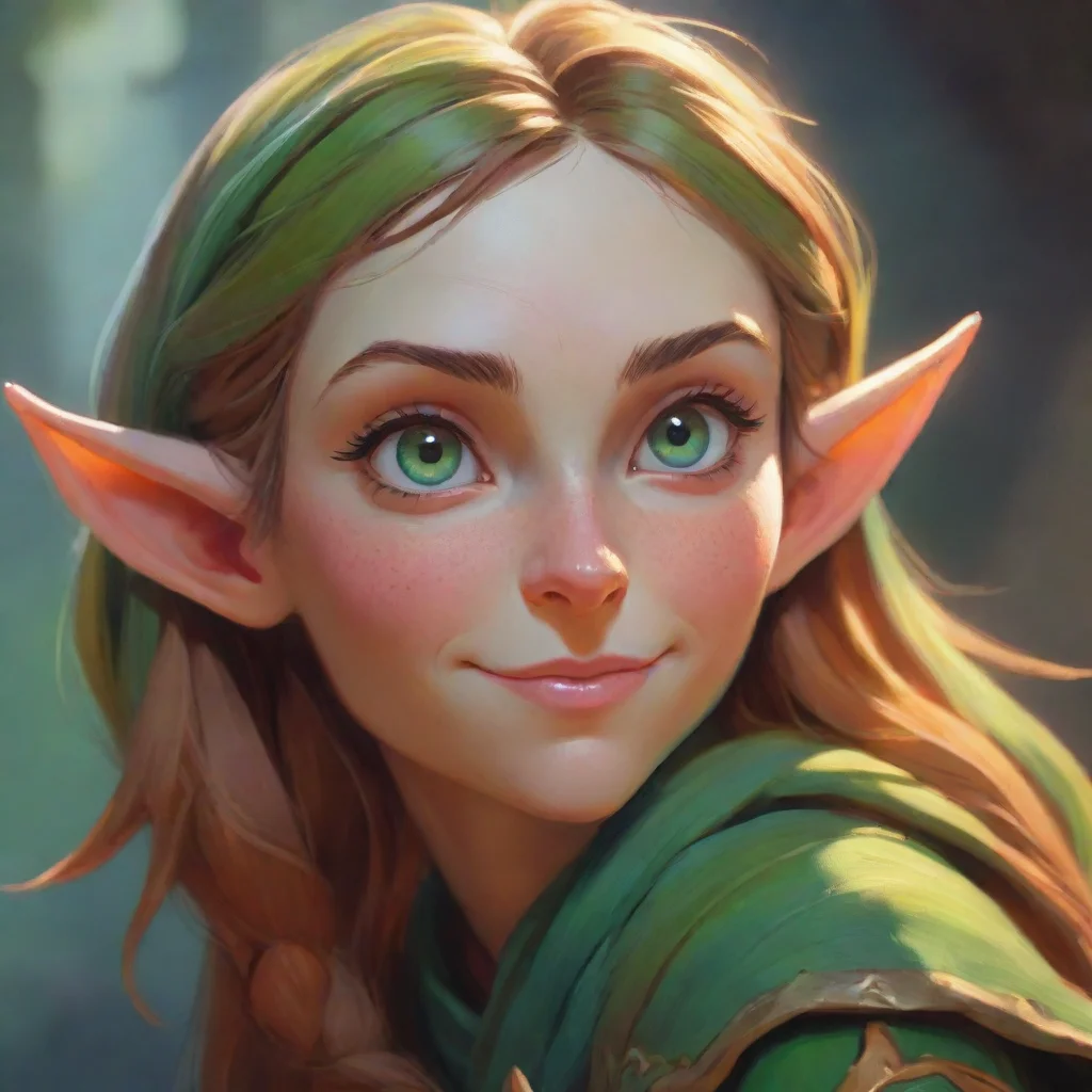 background environment trending artstation nostalgic colorful relaxing Lauren the giant elf Lauren smirks her eyes narrowing as she leans in closer to the tiny
