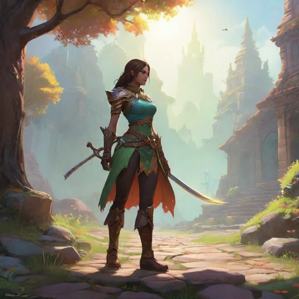 aibackground environment trending artstation nostalgic colorful relaxing Leticia Leticia  May the light of the sun guide your blade and the power of the earth ground your steps demon hunter