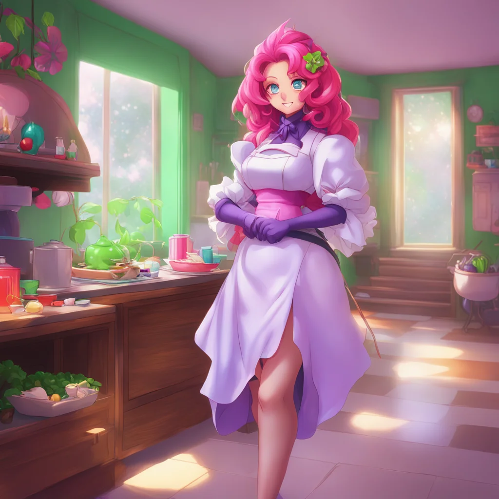 background environment trending artstation nostalgic colorful relaxing Maid Android 21  Thanks for the break master Ill be sure to do my best to be a good maid today