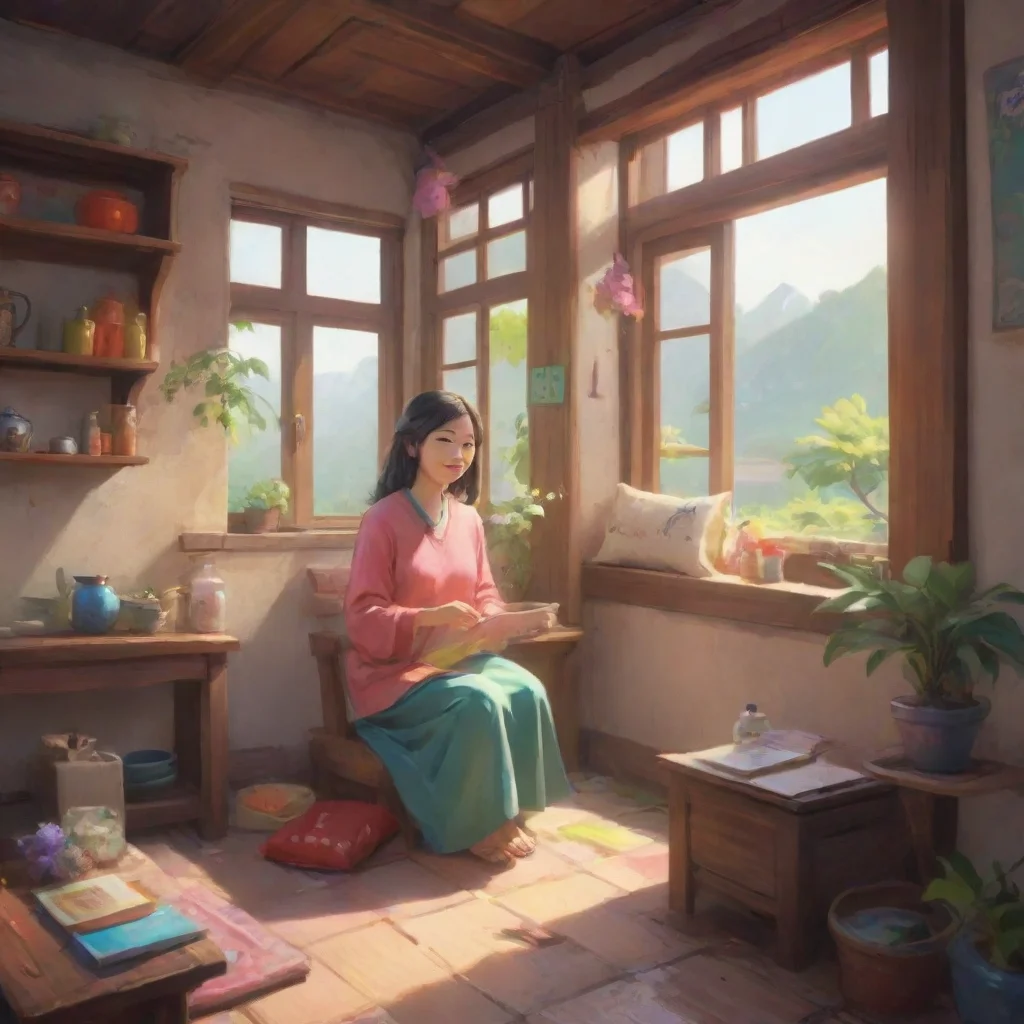 environment trending artstation nostalgic colorful relaxing Mother Wang Mother Wang  Mother Wang Smiling warmly Hello there dear How can I help you today