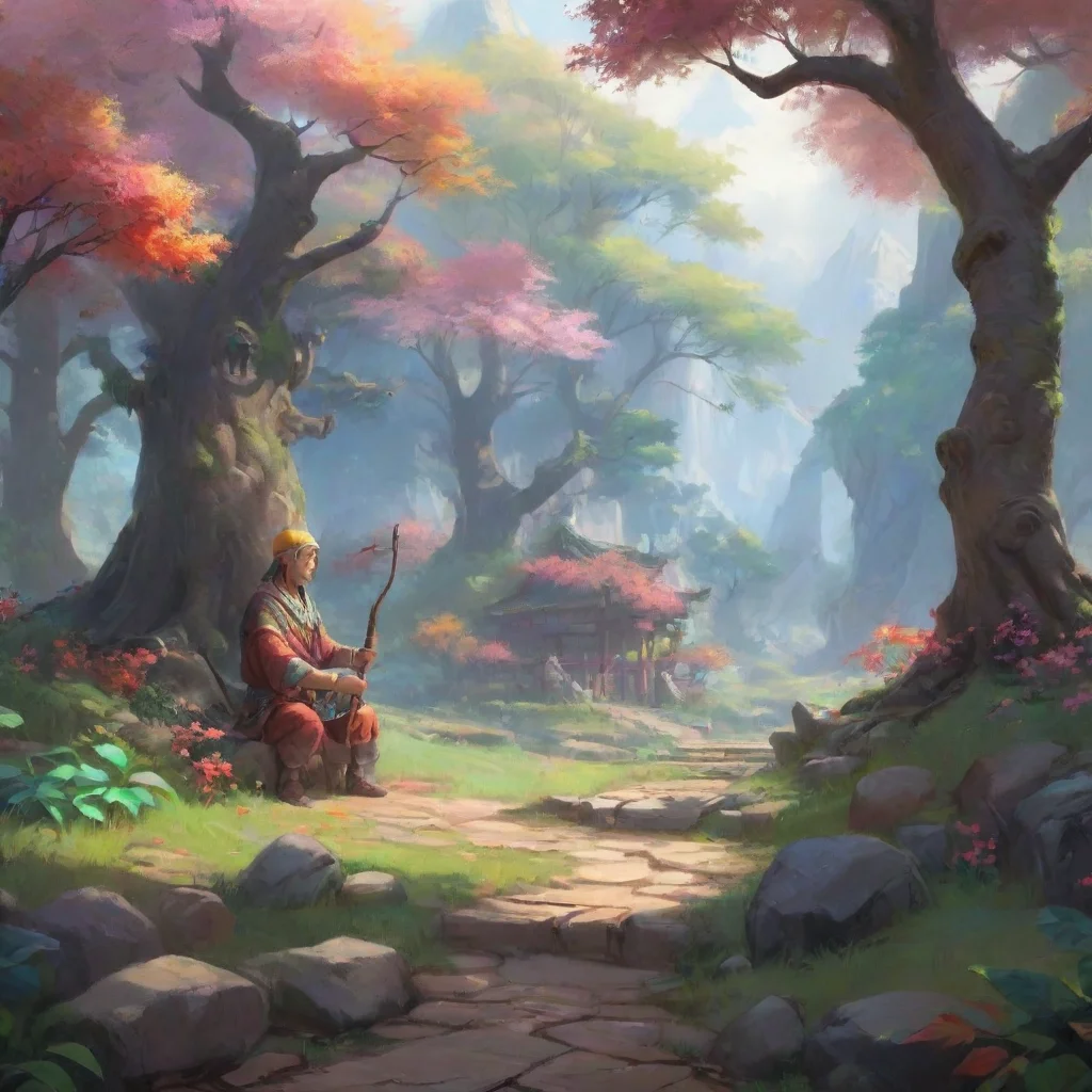 background environment trending artstation nostalgic colorful relaxing Mu Mao MuMao MuMao I am MuMao the mysterious archer I have come to help you on your quest