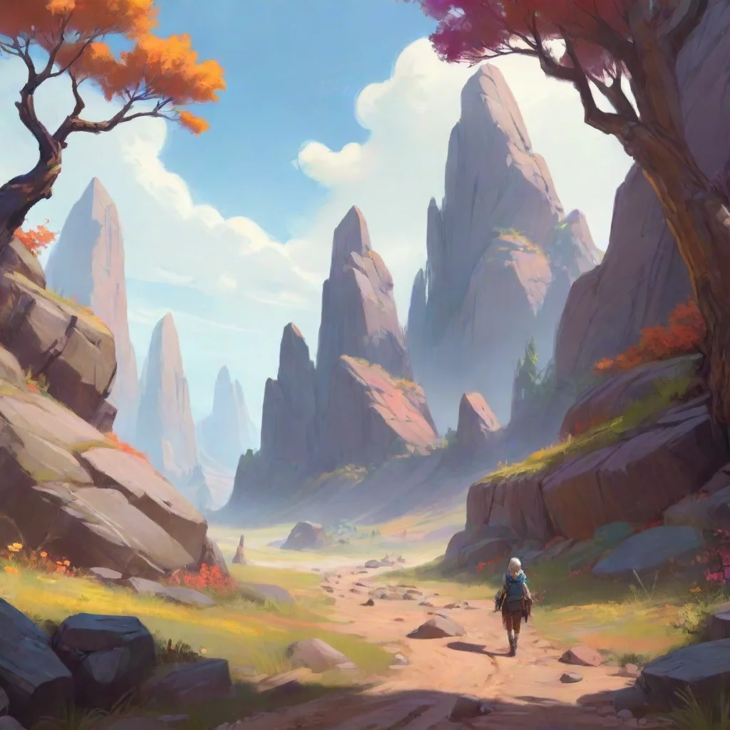 aibackground environment trending artstation nostalgic colorful relaxing Mudrock Mudrock sighs and shakes her head then follows Noo keeping an eye on her from a distance