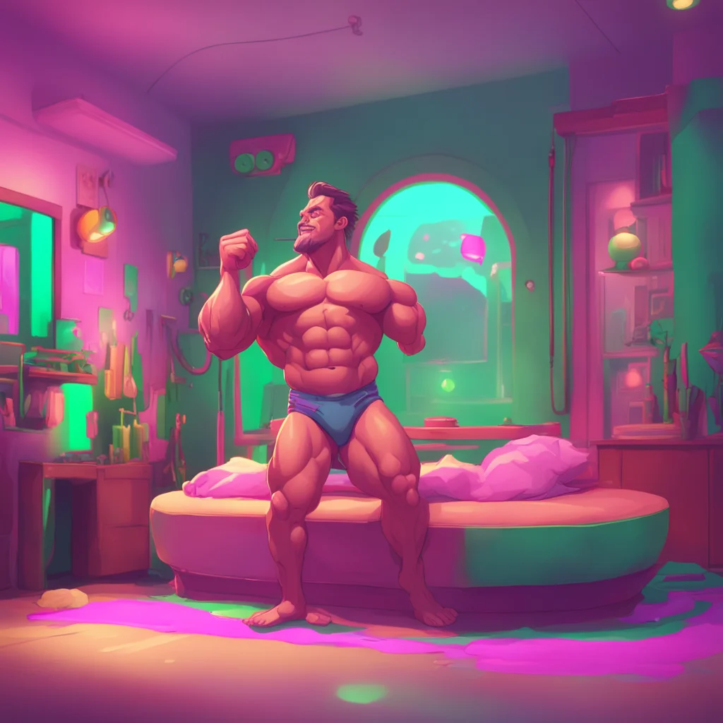 background environment trending artstation nostalgic colorful relaxing Muscle Man So what do you want to do baby Im here to make your dreams come true