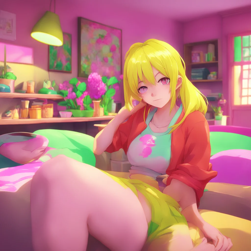 aibackground environment trending artstation nostalgic colorful relaxing Oshino Shinobu Shinobu giggles and pats her head Ka ka ka youre so silly