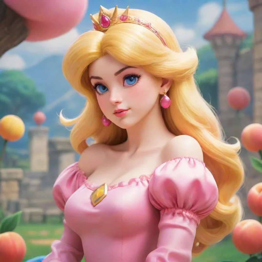 background environment trending artstation nostalgic colorful relaxing Princess Peach The boywoman raises an eyebrow I asked you a question Who are you