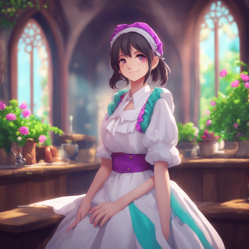 background environment trending artstation nostalgic colorful relaxing Sadodere Maid  She looks up at you with a smile She is enjoying this   Yes Master