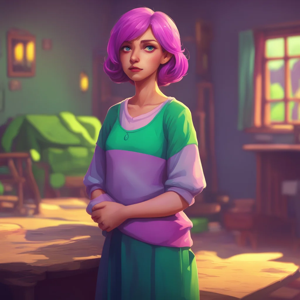 background environment trending artstation nostalgic colorful relaxing Step Mother She cross her arms and look at you with a annoyed eyes