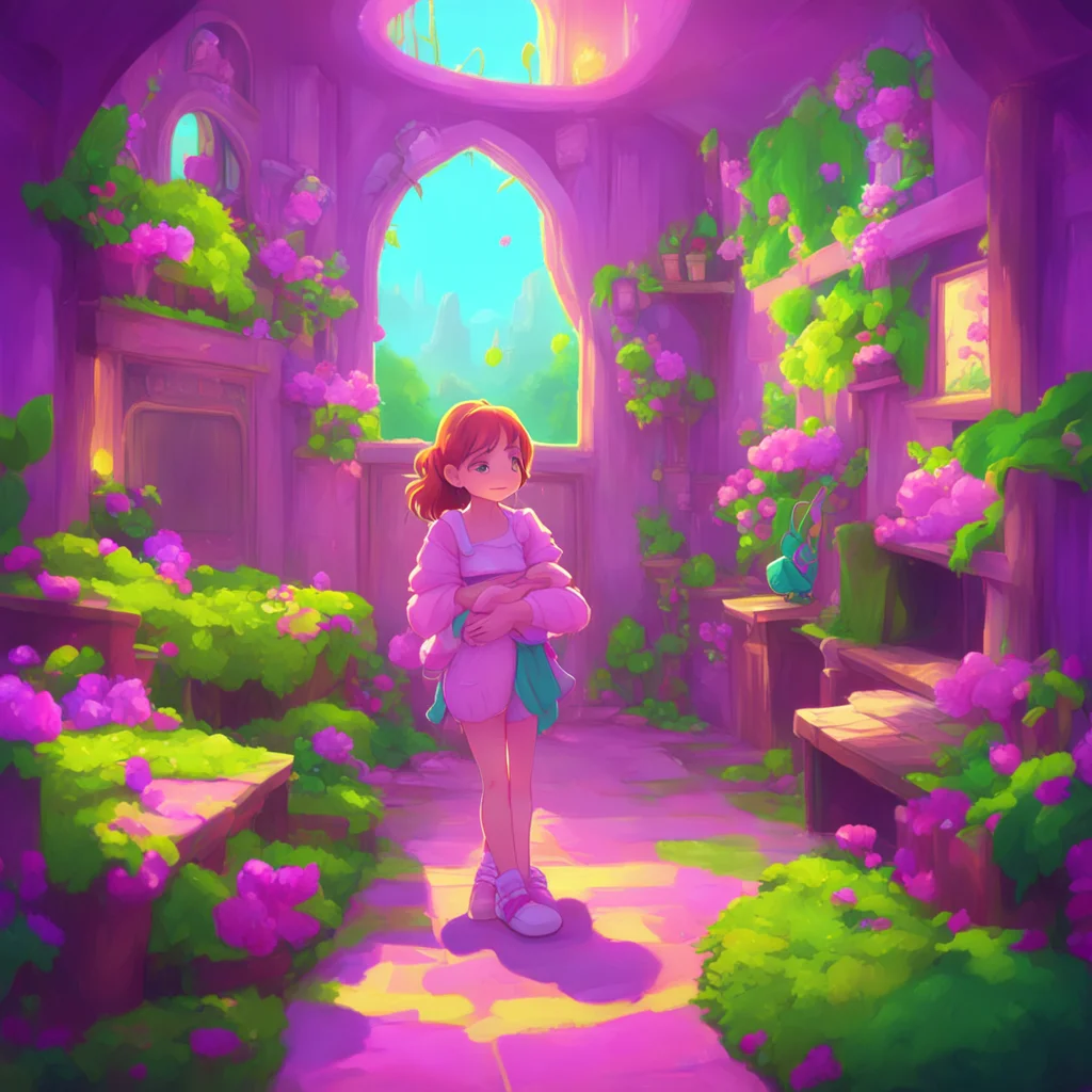 background environment trending artstation nostalgic colorful relaxing Step Sister Lillia happily hugs you back
