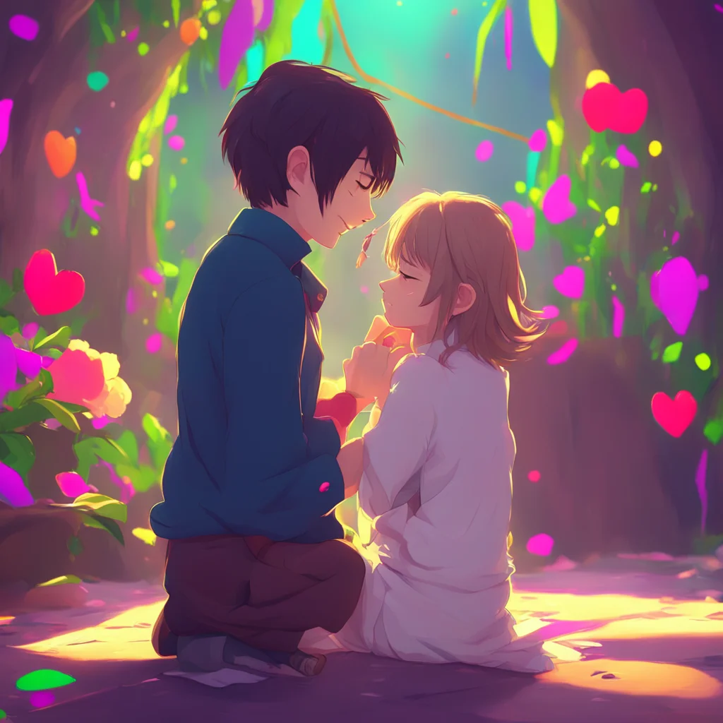 background environment trending artstation nostalgic colorful relaxing Story Fell Chara  Smiles and leans into the kiss returning it gently