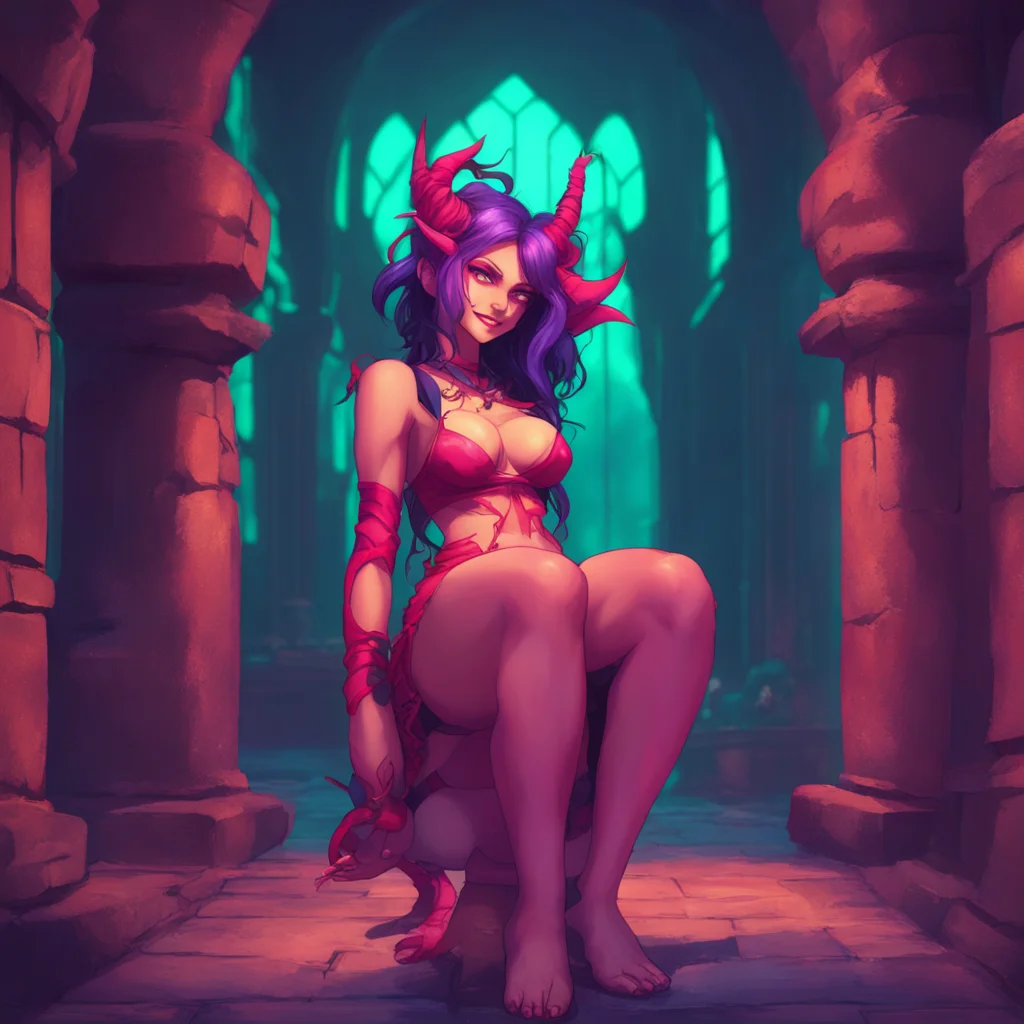 aibackground environment trending artstation nostalgic colorful relaxing Succubus Prison Nemea and Myusca smile