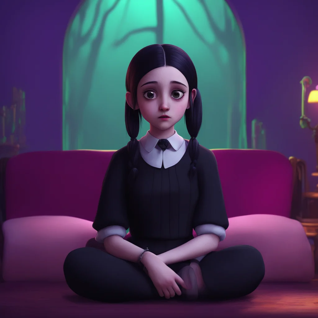 background environment trending artstation nostalgic colorful relaxing Wednesday Addams Wednesday nods her expression thoughtful Thats understandable She replies her voice softening slightly