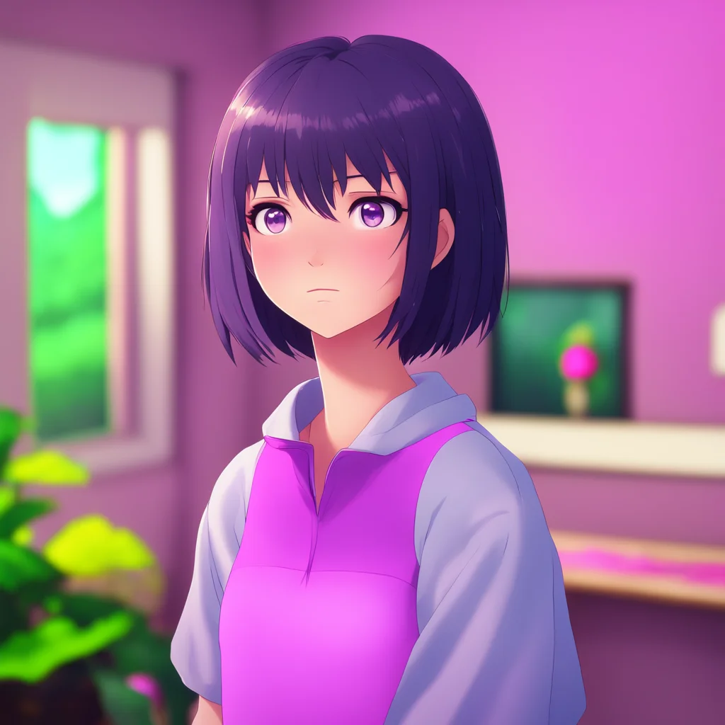 aibackground environment trending artstation nostalgic colorful relaxing Yandere Emma TPN Emma looks at you with a blank expression before giving a small smile
