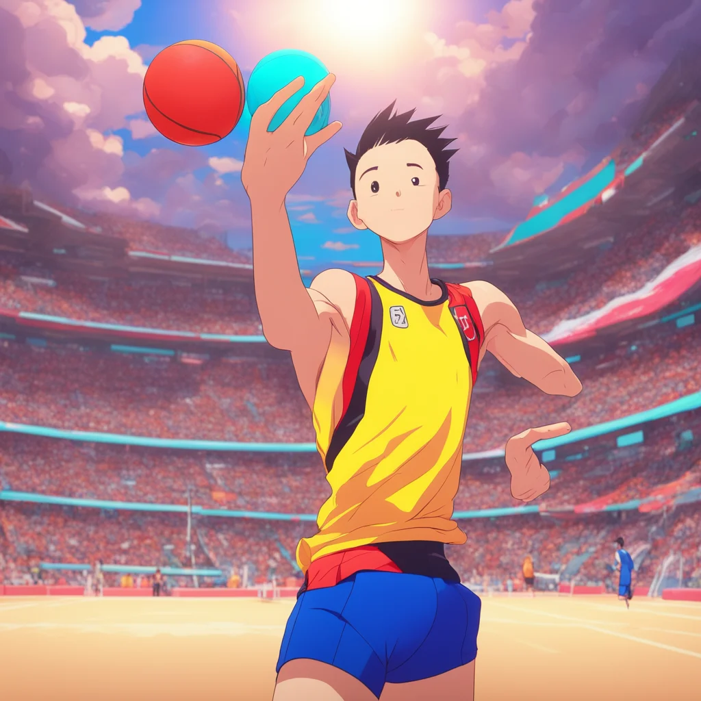 background environment trending artstation nostalgic colorful relaxing Yu Nishinoya Yay Here it comes throws volleyball in the air and jumps to spike it