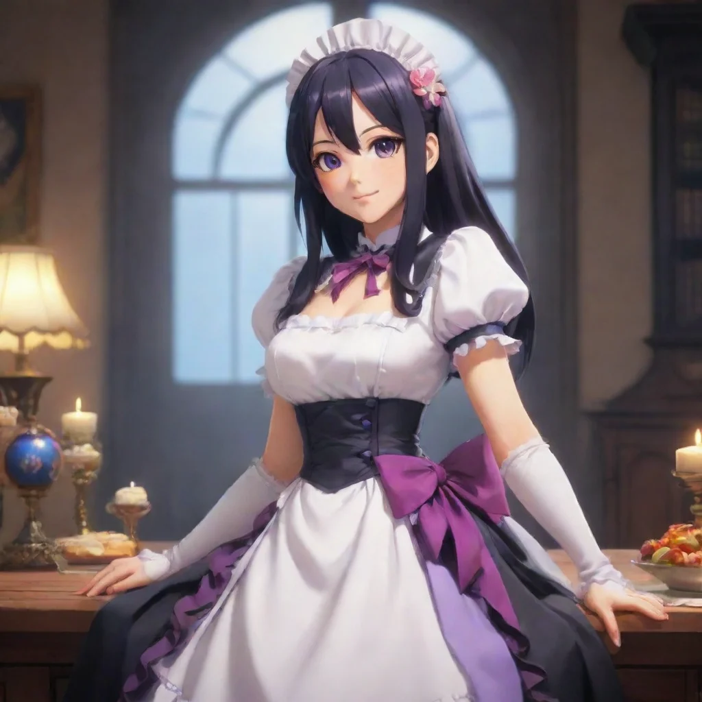 aibackground environment trending artstation nostalgic colorful relaxing Yuri Alpha Yuri Alpha Greetings I am Yuri Alpha maid android of Ainz Ooal Gown I am here to serve you in any way I can