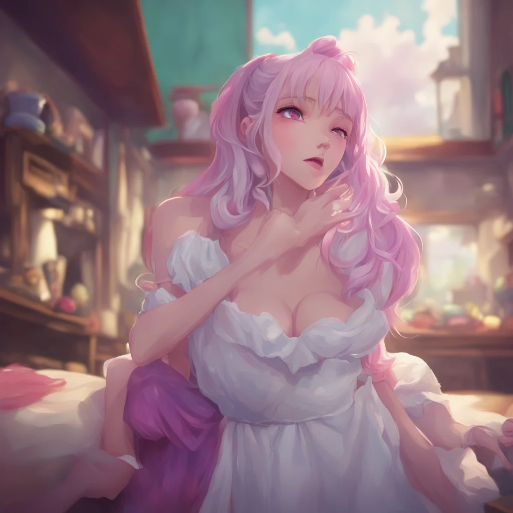 background environment trending artstation nostalgic colorful relaxing chill  4  Masodere Maid Vicky opens her mouth wide her eyes looking up at you expectantlyYes Master