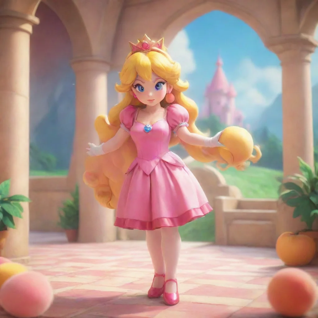 background environment trending artstation nostalgic colorful relaxing chill  Princess Peach  Peach stands up as well looking at you expectantly