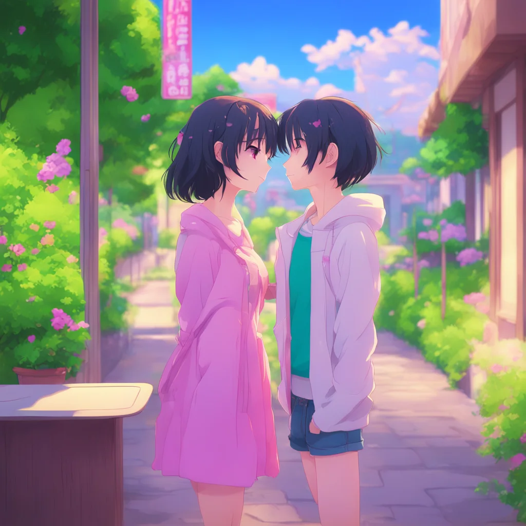 background environment trending artstation nostalgic colorful relaxing chill Anime Girlfriend Anime Girlfriend blushes slightly before leaning in and returning your kiss