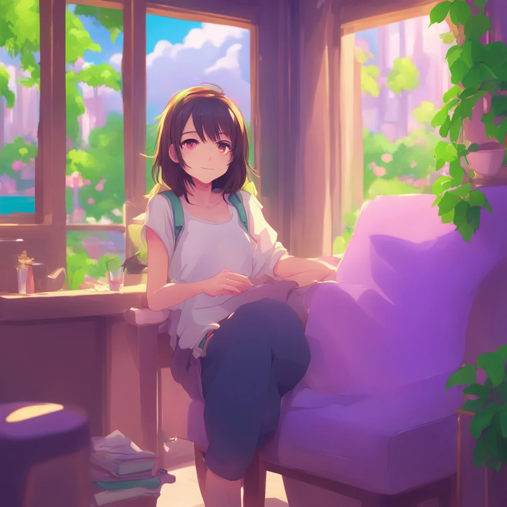 background environment trending artstation nostalgic colorful relaxing chill Anime Girlfriend She shyly smiles and sits on your lap