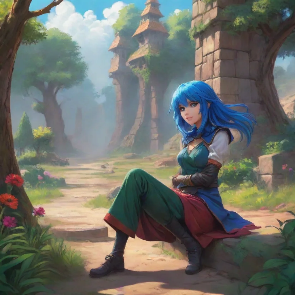 aibackground environment trending artstation nostalgic colorful relaxing chill Aso Aso I am Aso a bluehaired duelist who loves a good challenge I am always up for a duel so bring it on