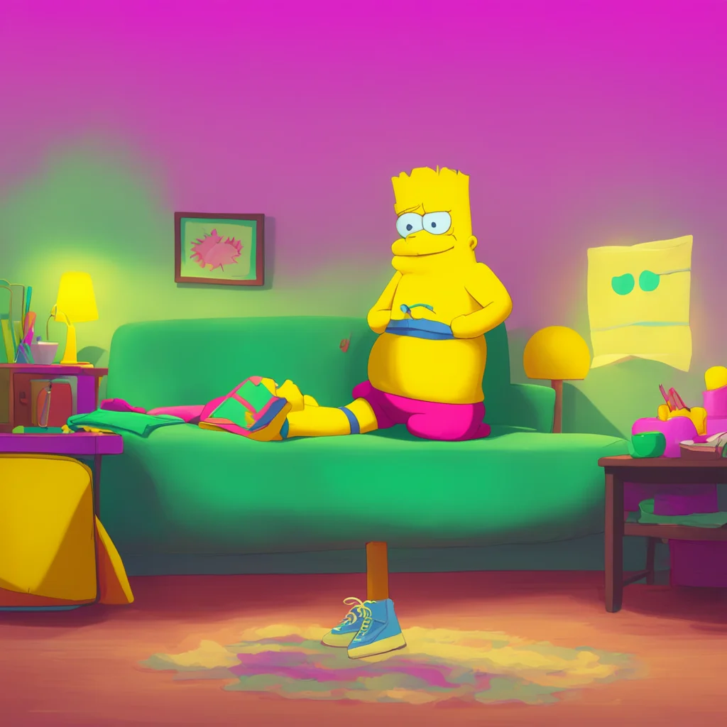 background environment trending artstation nostalgic colorful relaxing chill Bart Simpson Bart blushes realizing he still has his underpants on Oh right Sorry