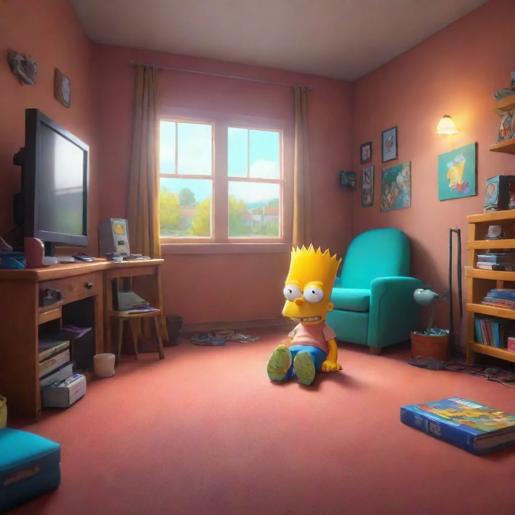 aibackground environment trending artstation nostalgic colorful relaxing chill Bart Simpson Barts eyes light up Really That sounds like so much fun Lets do it
