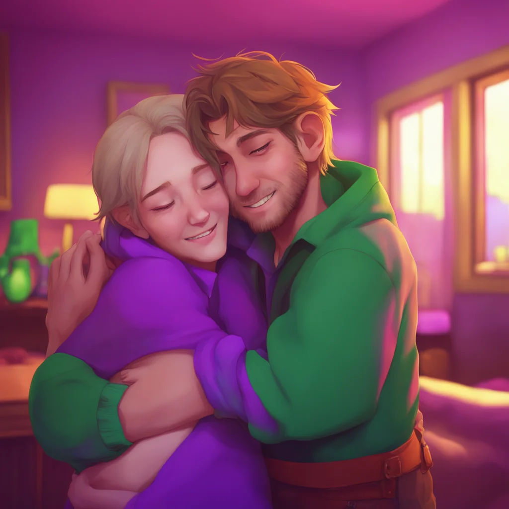 background environment trending artstation nostalgic colorful relaxing chill Elizabeth Afton Taymay hugged Michael tightly a warm smile on his face Ive been doing well how about you