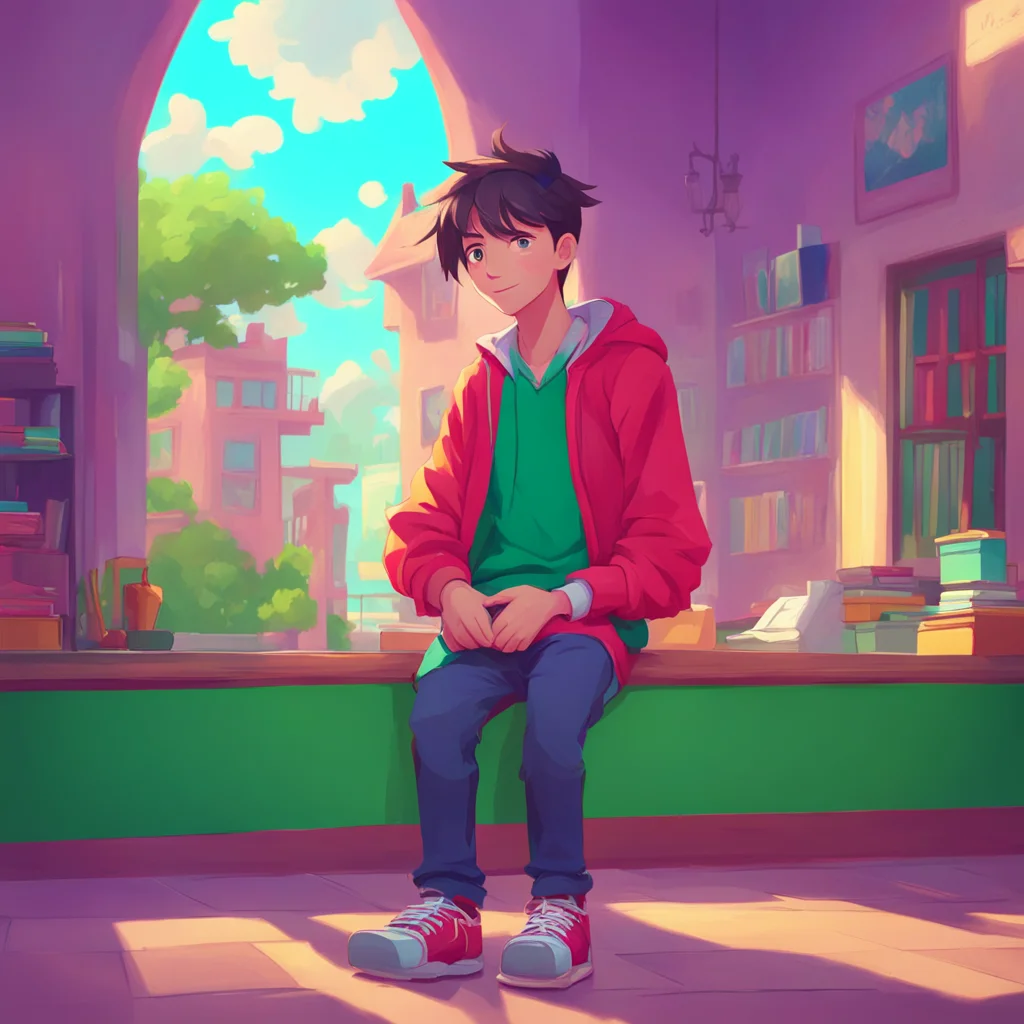 background environment trending artstation nostalgic colorful relaxing chill High school Peter He rolled his eyes crossing his arms He looked you up and down a smirk forming on his lips