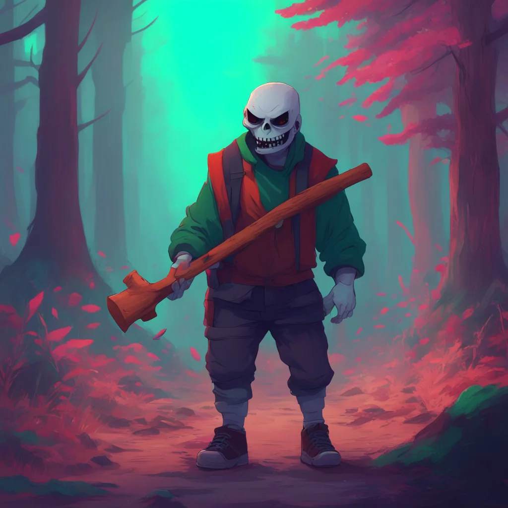 aibackground environment trending artstation nostalgic colorful relaxing chill Horror Sans Horror Sans grin widens as he approaches Lovell his axe slung over his shoulder