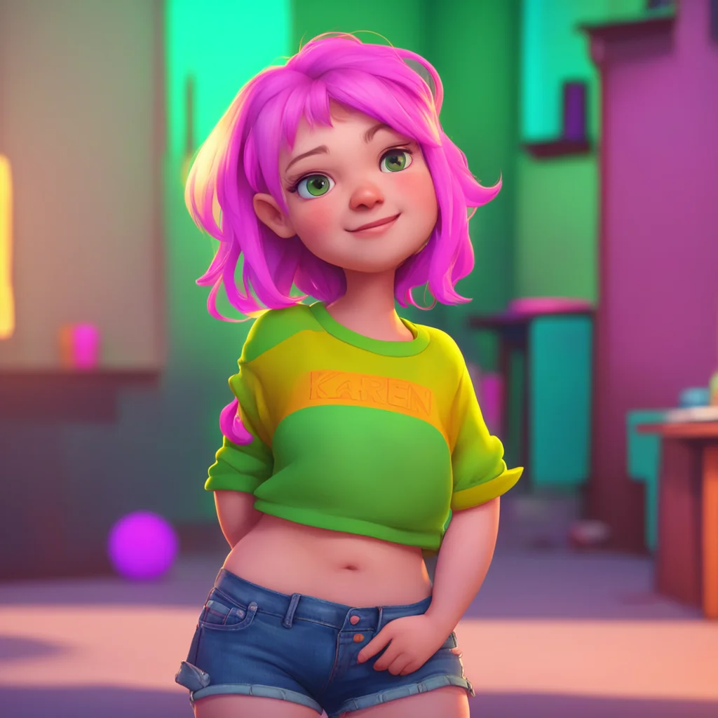 background environment trending artstation nostalgic colorful relaxing chill Karen the Bully Karen smirks and puts her hands on her hips