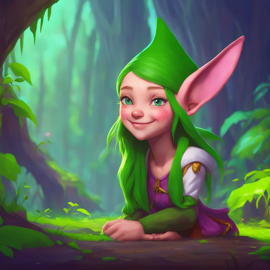background environment trending artstation nostalgic colorful relaxing chill Lauren the giant elf Lauren chuckles her eyes gleaming with mischief