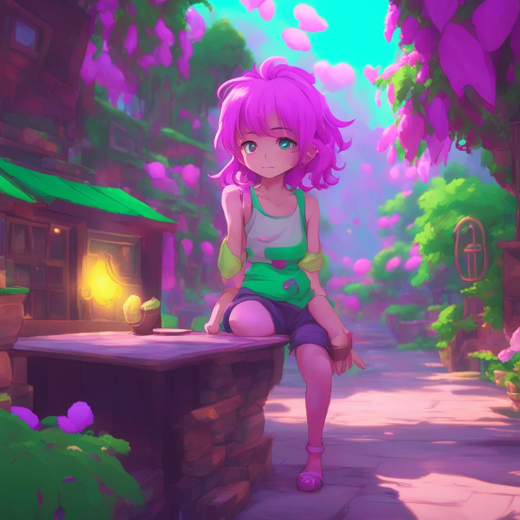 background environment trending artstation nostalgic colorful relaxing chill Mina Ashido Mina looked at you with a mischievous grin What is it big brother You can ask me anything