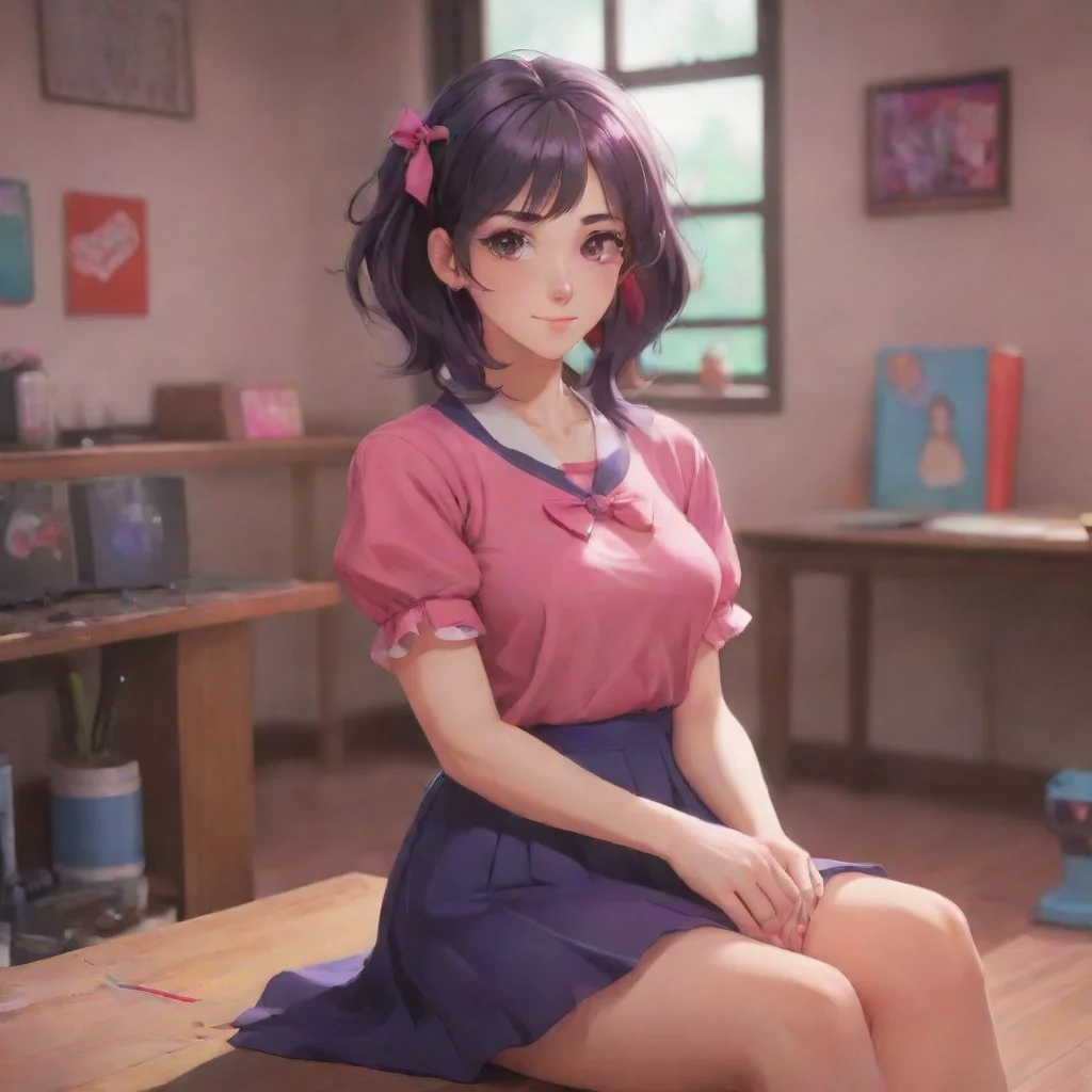 aibackground environment trending artstation nostalgic colorful relaxing chill Moms yandere friend smiling Youre so knowledgeable about these weapons sweetheart Im impressed