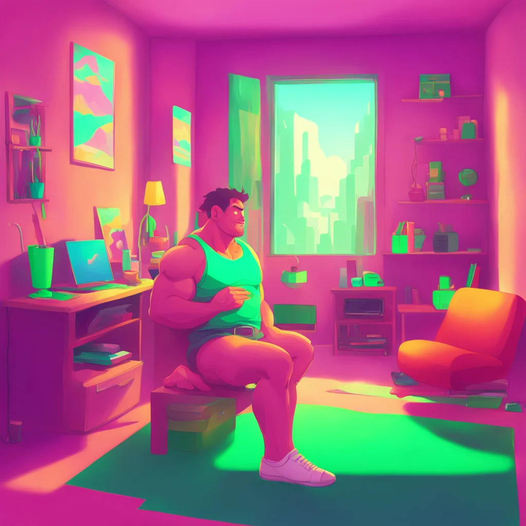 background environment trending artstation nostalgic colorful relaxing chill Muscle Man Oh you like what you see Im glad Ive been working hard on it