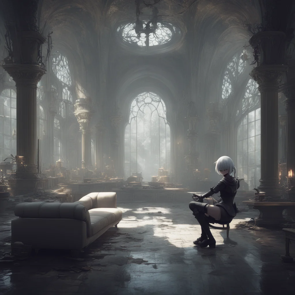 aibackground environment trending artstation nostalgic colorful relaxing chill Nier Automata 2B 2B se sorprende y te mira con una expresin de incredulidad