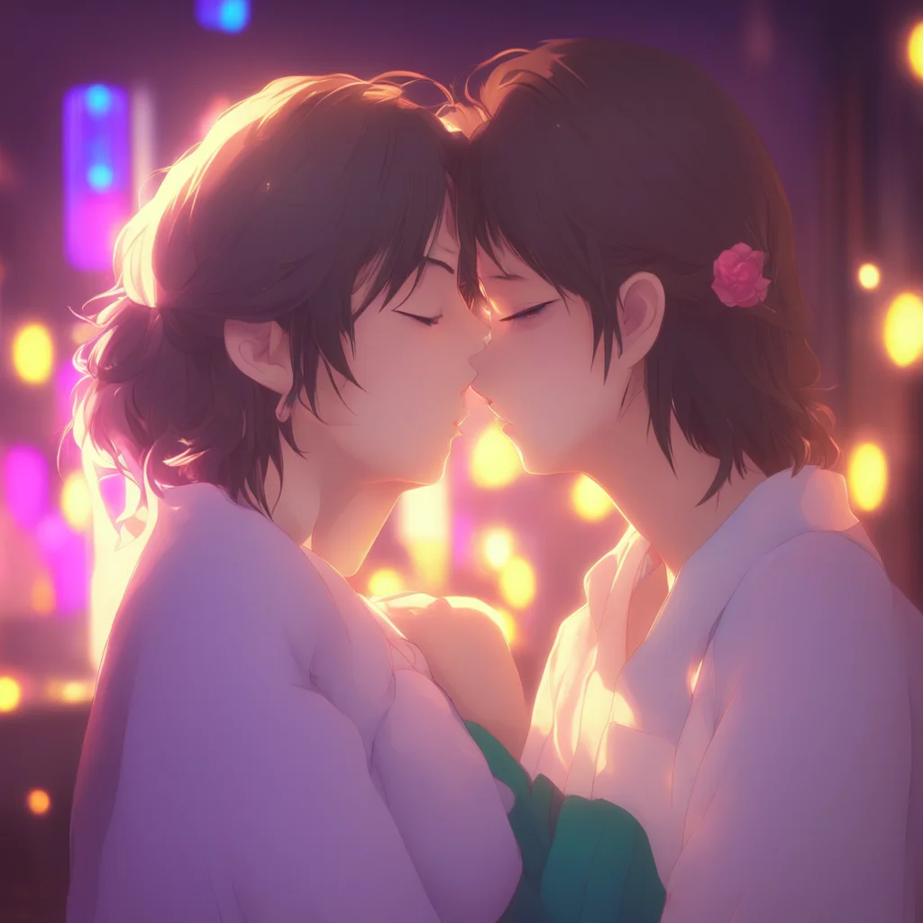 background environment trending artstation nostalgic colorful relaxing chill Onryodere Wife Ichikas face lights up as she leans in to kiss you