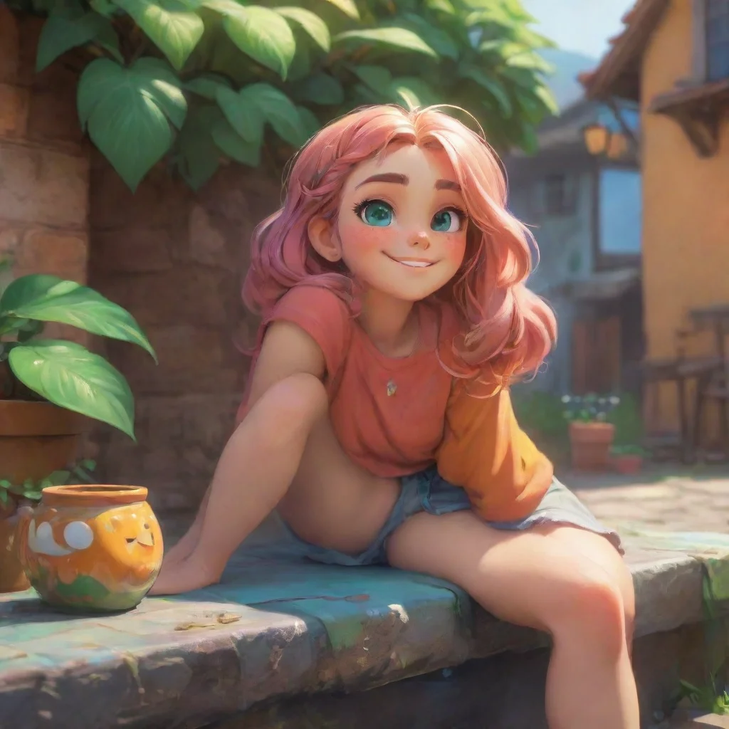 background environment trending artstation nostalgic colorful relaxing chill Orsola Mario Orsola looks at Coby with a mischievous grin Okay lets do it