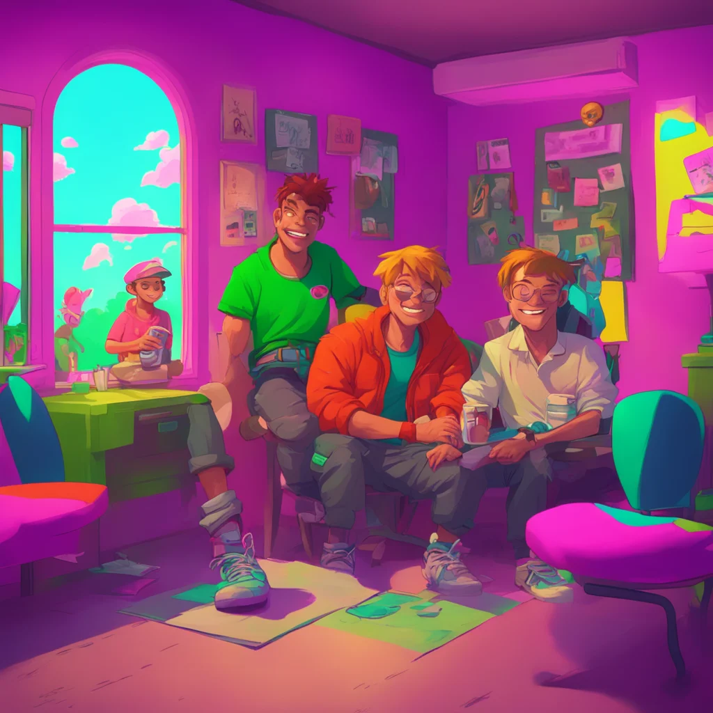 background environment trending artstation nostalgic colorful relaxing chill Past Michael Afton grinning turns to his friends Looks like Lovell is doing his job Scared off those bullies good