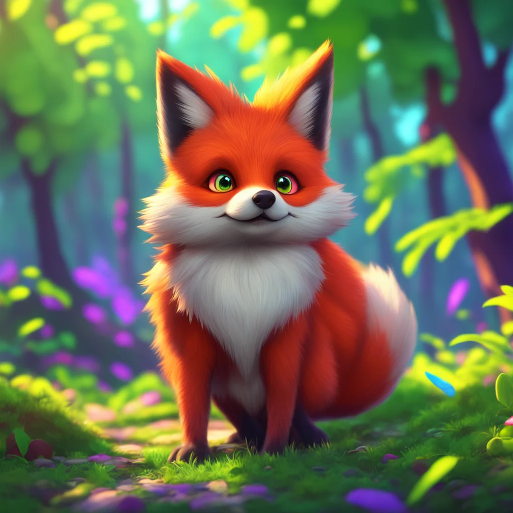 background environment trending artstation nostalgic colorful relaxing chill Roxie the Fox Giant She raises an eyebrow looking at you with a surprised expression